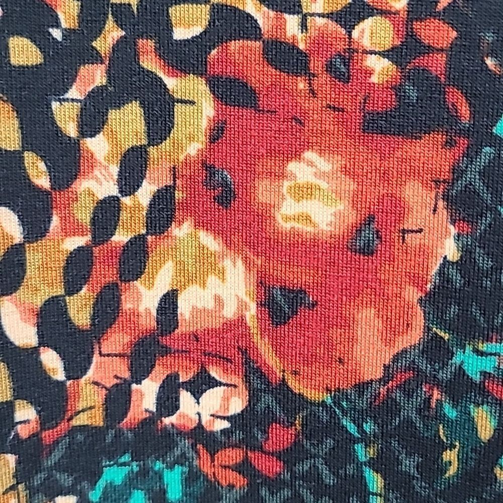 LuLaRoe Carly Dress Black Floral Print Midi Pocket High-Low Butter Soft Casual - Picture 9 of 11